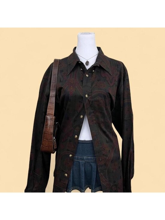 Nautica Other - 90s paisley boho artsy indie skater button down shirt